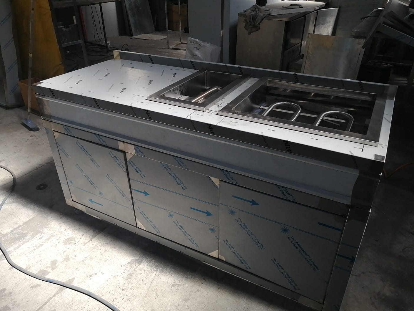 Custom stainless steel kitchen fabrication